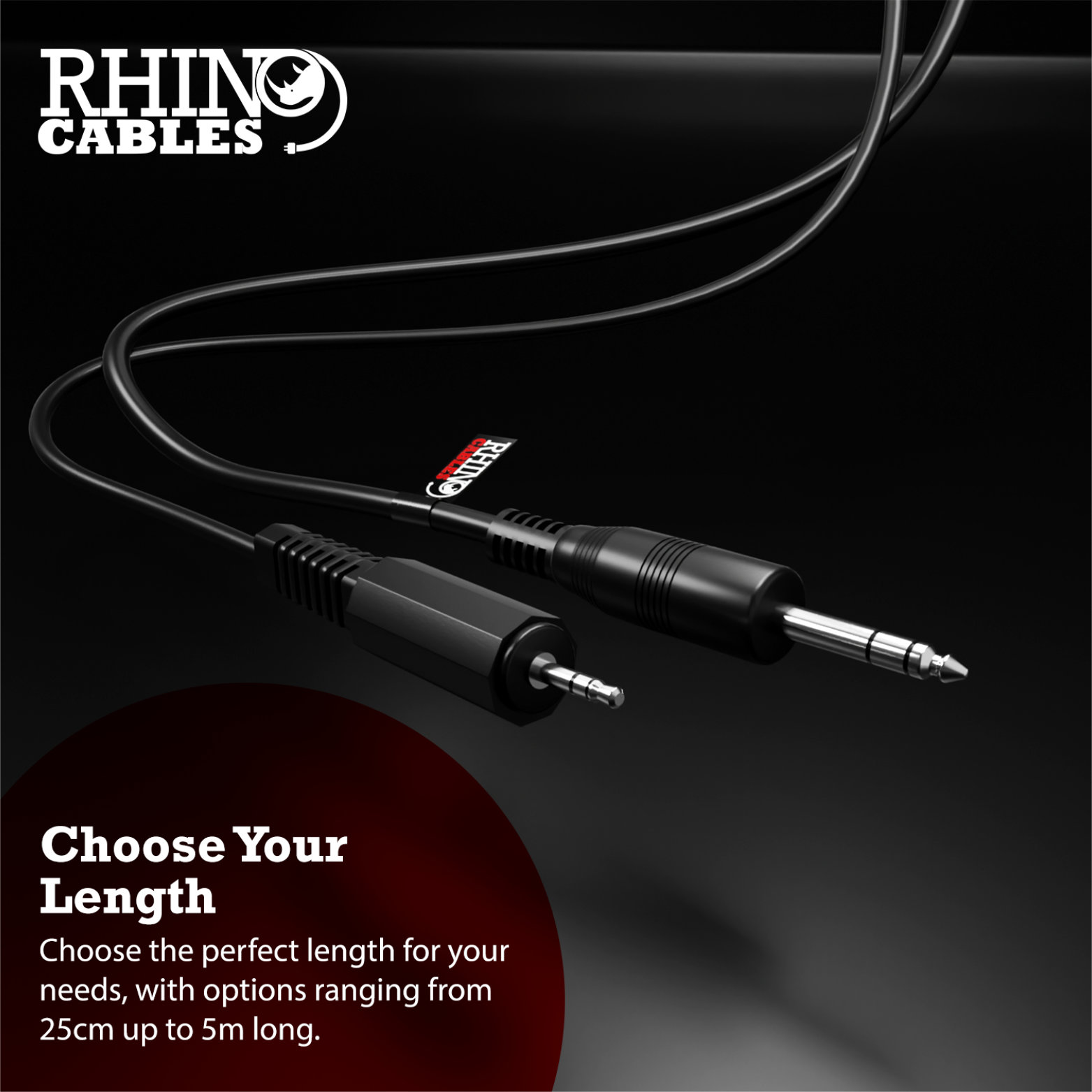 Rhinocables 3 5mm To 6 35mm Jack Audio Cable TRS Stereo Aux Sound