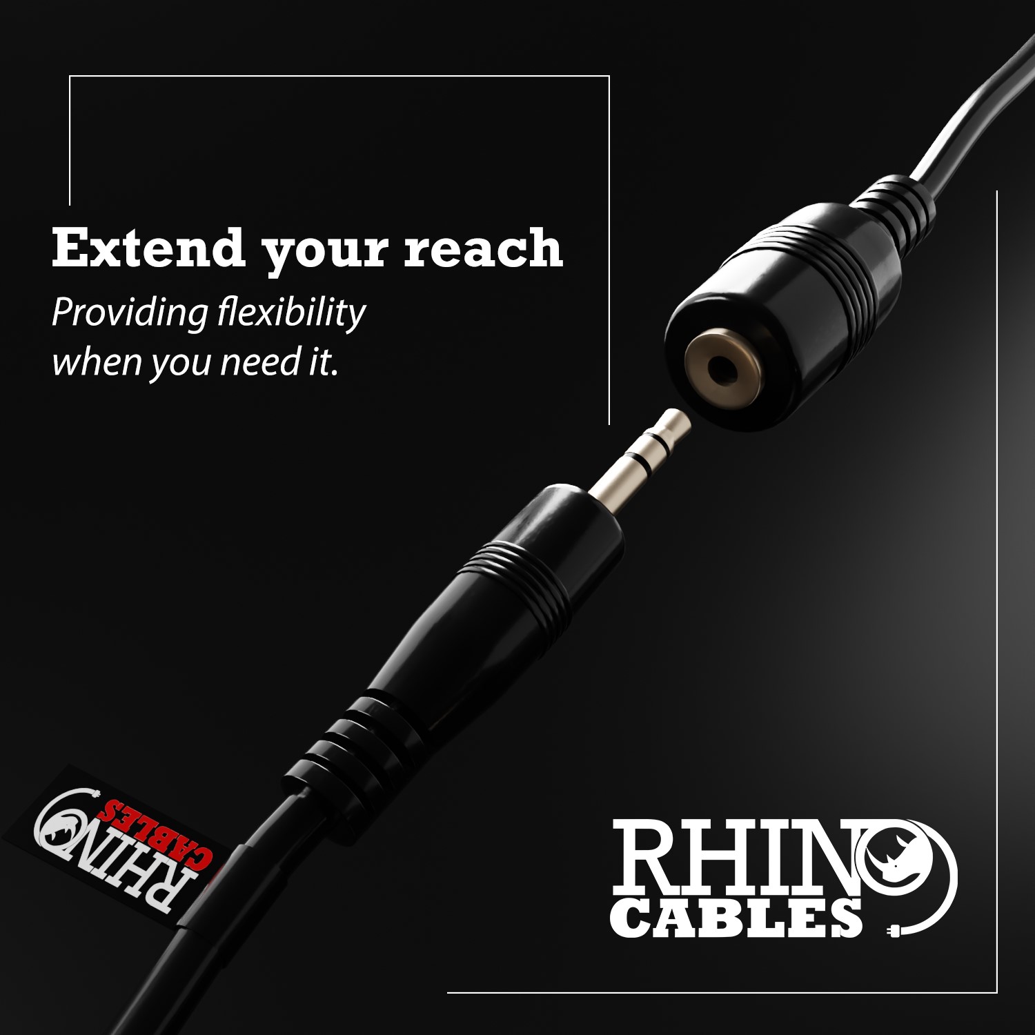 2.5mm Stereo Jack Socket to Plug Extension Lead