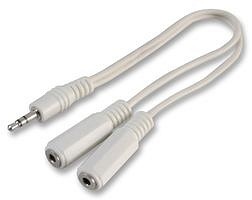 3.5mm Stereo Jack Splitter with 20cm Cable White