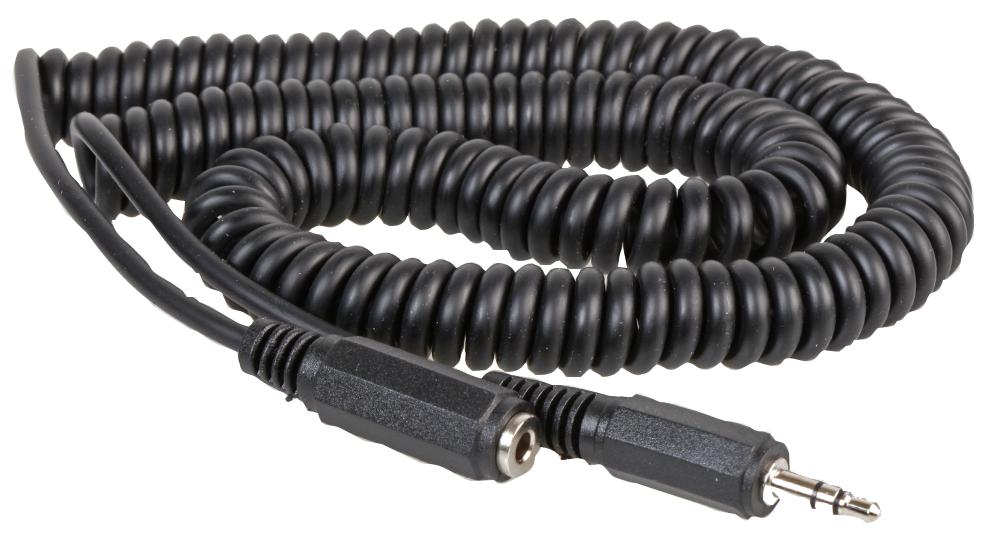 Coiled / Curly 3.5mm Stereo Jack Plug to Socket Lead
