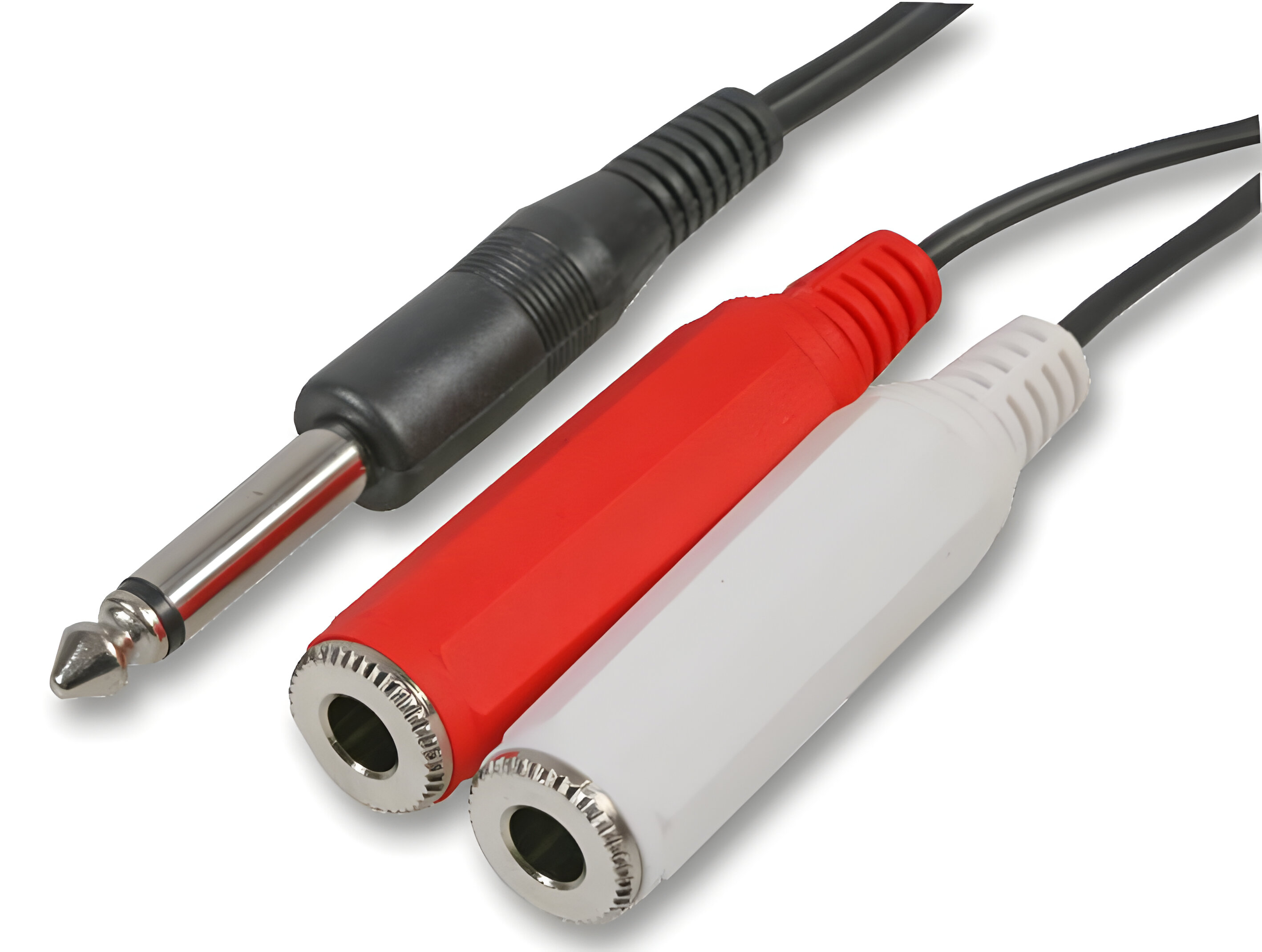 6.35mm (1/4") Mono Jack Plug to Twin 6.35mm Sockets Lead