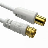 TV to F Connector Cable White