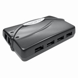 4 Port USB 2.0 Hub MAINS Powered with Power Supply + 80cm A to B Cable